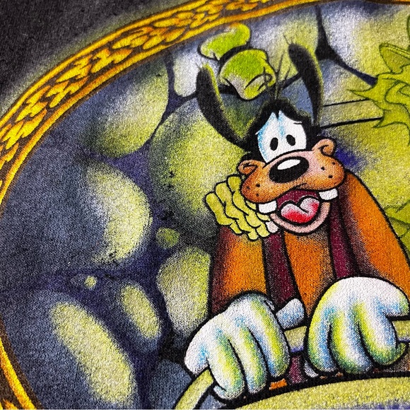 Disney Haunted Mansion Vintage RARE Crewneck Sweater - Black Large Glow in Dark - Picture 5 of 12